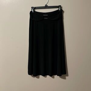 Black jersey midi skirt